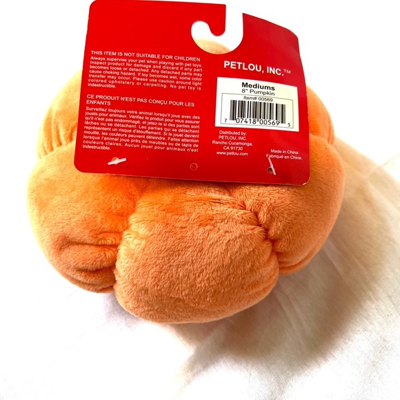 🟡 Add 2 Dog Items to your bundle for $15 | Petllou 8” Pumpkin Durable Sq… - Picture 3 of 7
